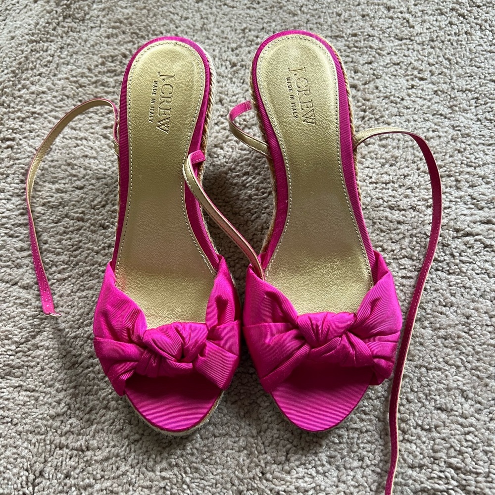 J. Crew Women's Pink Bow Sandals